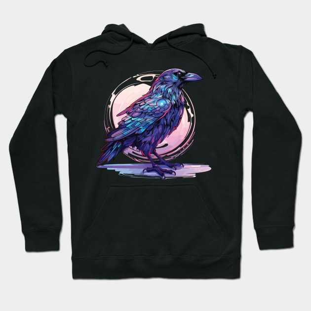 Holographic Raven Halloween Design Hoodie by PaulJus